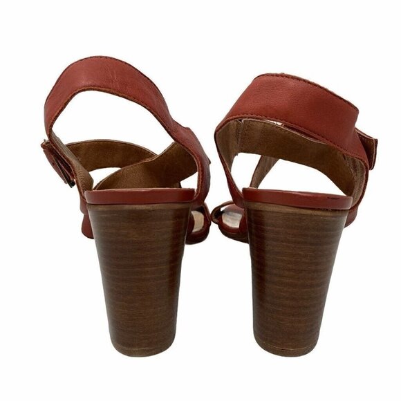 NEW Avellini Women's Slingback Sandals Red Cross Stap Block Heels Italy 6.5 - Picture 5 of 9